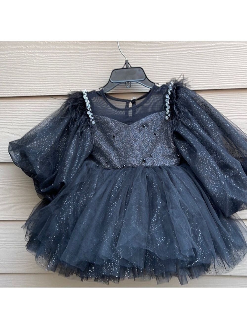 Sparkling Black Tulle Dress